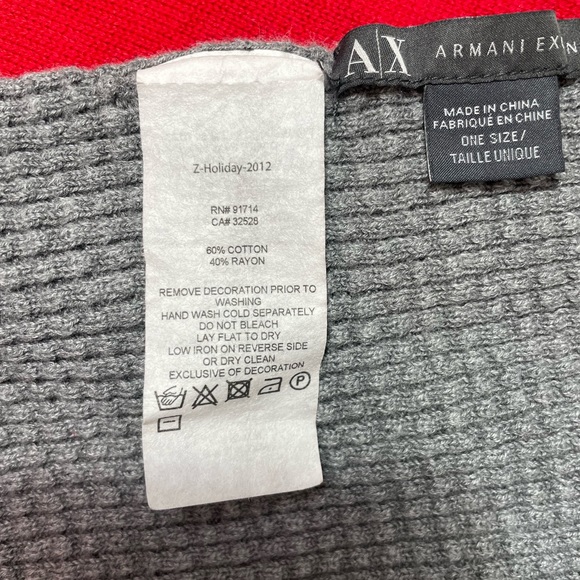 Armani Exchange Scarf Red and Grey - Picture 5 of 5